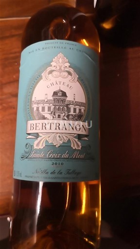 Vini Blanc moelleux Château Bertranon 2019 Francia Bordeaux Sainte-Croix-Du-Mont AOC