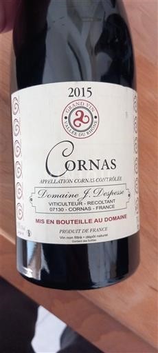 Rhône Valley Cornas Domaine J. Defayes 2015