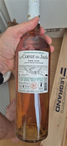 Languedoc a Roussillon Pays d'Oc Domaine Paradol-Bertou Le Cœur de Jade Neročník