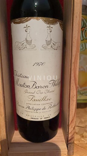 Bordeaux Pauillac Grand Cru Château Mouton Baron Philippe 1970