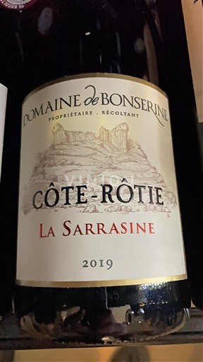 Valle del Ródano Côte-rôtie Domaine Bonserine La Sarrasine 2019