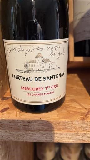 Borgonha Mercurey Premier Cru Château Santenay Les Champs Martin 2016
