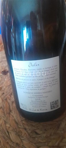 Languedoc Corbières Domaine Serres-Mazard Jules 2015