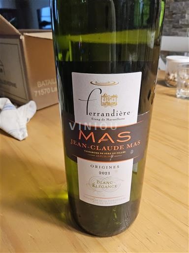 Languedoc-Roussillon Pays d'Oc Ferrandière Origines Blanc Elégance 2021