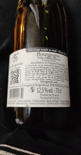 Vin Rouge sec Côte Chalonnaise La Burgondie Non millésimé France Bourgogne Bourgogne-côte-chalonnaise AOC