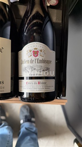 Rhônen laakso Côtes-du-rhône Domaine Julien de l'Embisque Plaisir 2016