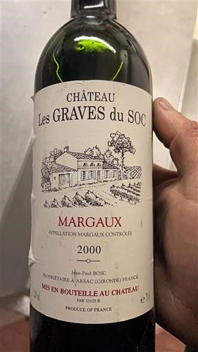 Bordeaux Margaux Château Les Graves du Soc 2000