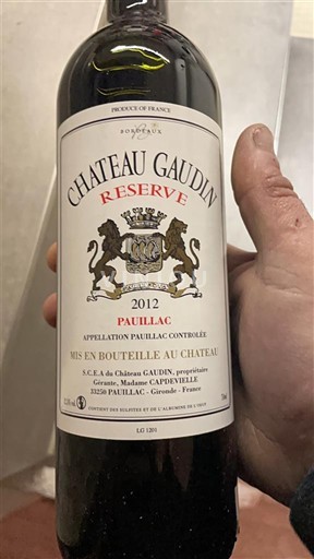 Bordeaux Pauillac Château Gaudin Réserve 2012