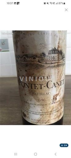 Bordeaux Pauillac Grand Cru Château Pontet-Canet 1986