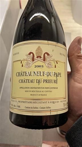 Vale do Ródano Châteauneuf-du-Pape Château Prieure 2003