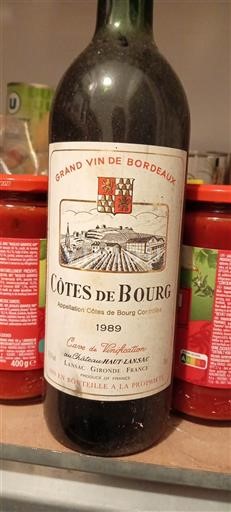 Bordeaux Côtes-de-bourg Cave de Vinification des Producteurs de Lansac 1989