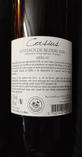 Languedoc and Roussillon Coteaux de Béziers Cersius 2020