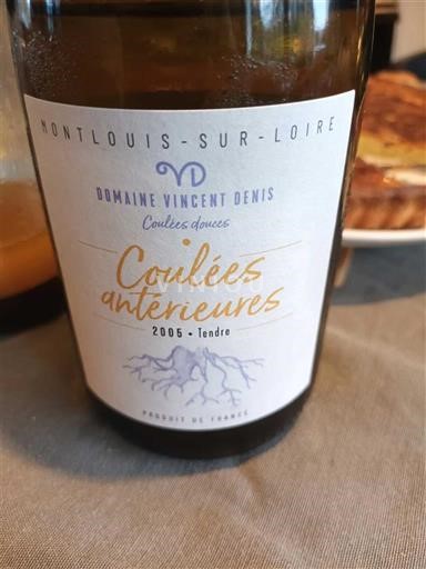 Dolina Loare Montlouis-sur-Loire Domaine Vincent Denis Coulées antérieures 2005
