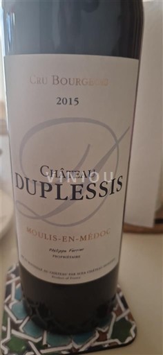 Bordeaux Moulis-en-Médoc Cru Bourgeois Château Plessis 2015