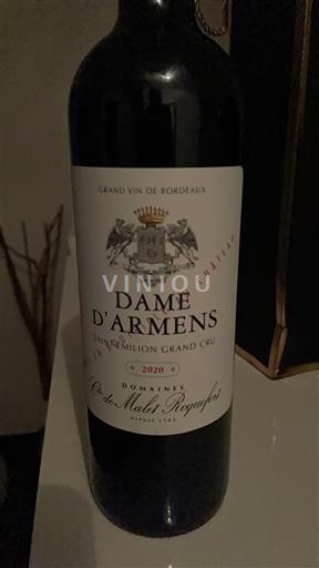Bordeaux Saint-Émilion Grand Cru Dame d'Armens 2020