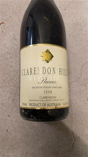 Zuid-Australië McLaren Vale Clarendon Hills Hickinbotham Vineyard 1998