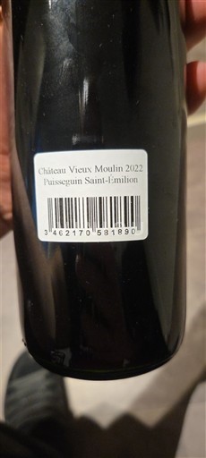 Bordeaux Puisseguin-Saint-Émilion Château Vieux Moulin 2022