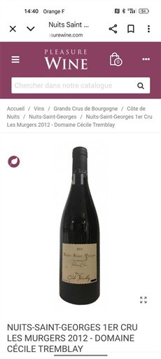 Burgundija Ni doloceno Premier Cru Domaine Cécile Tremblay Les Murgers 2012