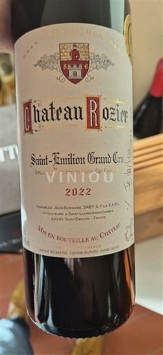 Bordeaux Saint-Émilion Grand Cru Grand Cru Château Rozier 2022