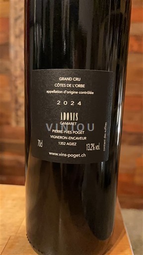 Vaud Côtes de l'Orbe DOC Grand Cru Pierre-Yves Poget Adonis 2024