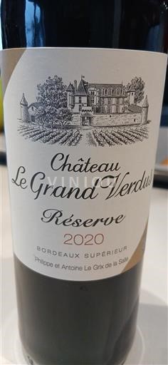 Bordeaux Bordeaux Supérieur Château Le Grand Verdus Réserve 2020