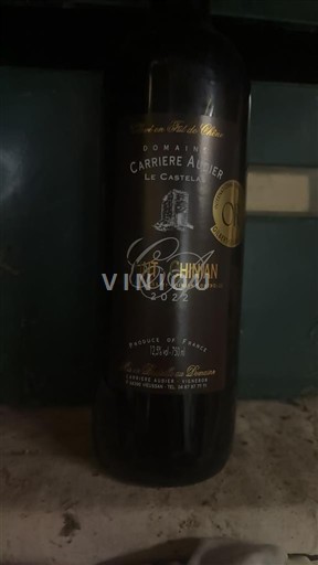 Languedoc Saint-Chinian Domaine Carrière Audier Le Castelas 2022