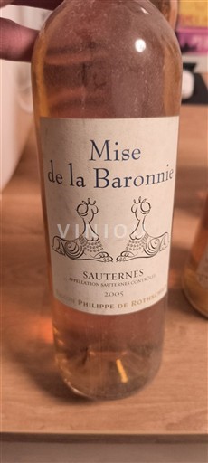 Bordéus Sauternes Baron Philippe de Rothschild Mise de la Baronnerie 2005