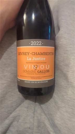 Burgundi Gevrey-Chambertin Domaine Gallois La Justice 2023