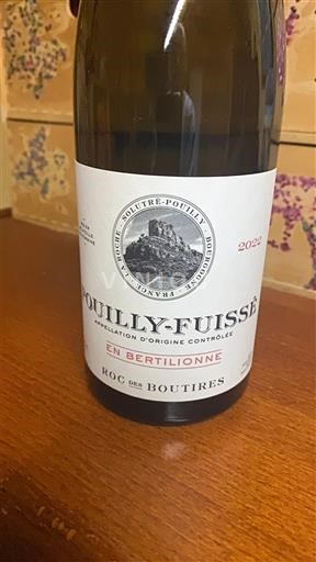 Rượu vang Blanc sec En Bertilionne Roc des Boutires 2022 Pháp Bourgogne Pouilly-fuissé AOC Premier Cru