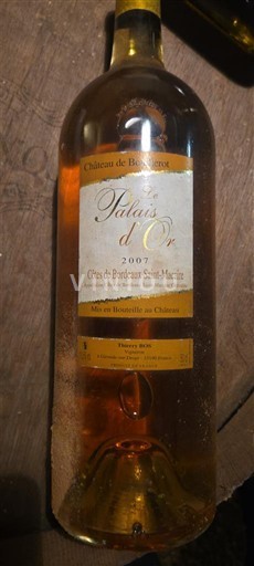 Burdeos Côtes de Bordeaux-Saint-Macaire Château Bouillerot Le Palais d'Or 2007