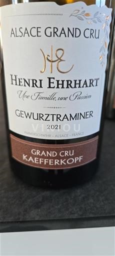 Alsace Määrittelemätön Grand Cru Henri Ehrhart Grand Cru Kaefferkopf 2021