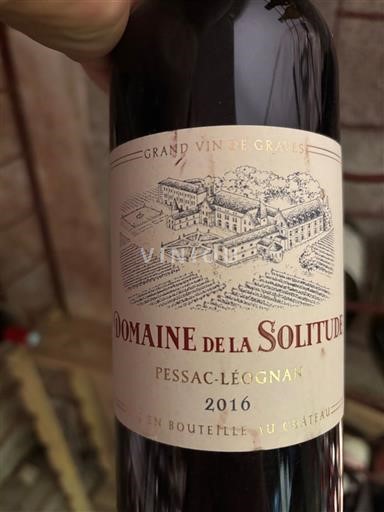 Bordeaux Pessac-Léognan Domaine La Solitude 2016