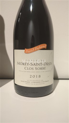Borgonha Morey-Saint-Denis Premier Cru David Duband Clos Sorbé 2018