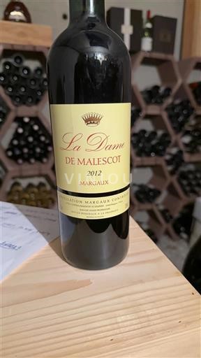 Bordeaux Margaux Château Malescot Saint-Exupéry La Dame de Malescot 2012