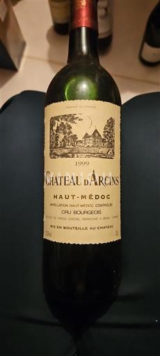 Bordeaux Haut-Médoc Cru Bourgeois Château Arcins 1999