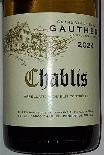 Vina Blanc sec Domaine GAUTHERON Alain et Cyril 2024 Francija Burgundija Chablis AOC