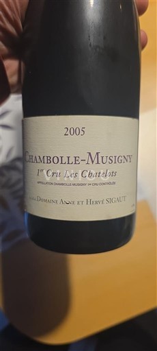 Bourgogne Chambolle-Musigny Premier Cru Domaine Anne et Hervé Sigaut 1er Cru Les Chatelots 2005