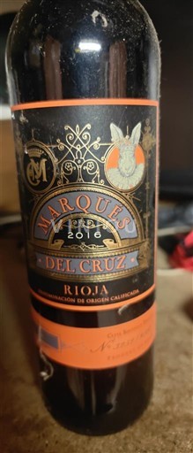 La Rioja Rioja Marques del Cruz 2016