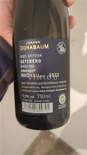 Bassa Austria Wachau DAC Johann Donabaum Ried Spitzer Setzberg Smaragd 2023