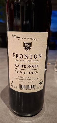 Zuidwest-Frankrijk Fronton Carte Noire du Terroir Niet-geïntegreerd