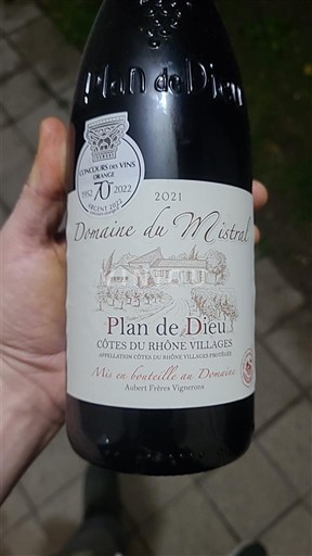 Rhône Valley Not Specified Domaine Mistral Plan de Dieu 2021