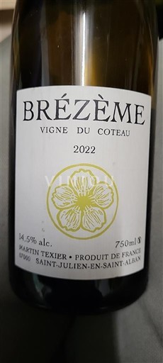 Rhônen laakso Määrittelemätön Martin Texier Vigne du Coteau 2022