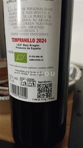 Aragonien Bajo Aragón Tempranillo 2024