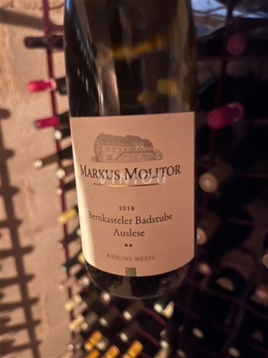 Moselle Mosel Markus Molitor Bernkasteler Badstube Auslese 2016