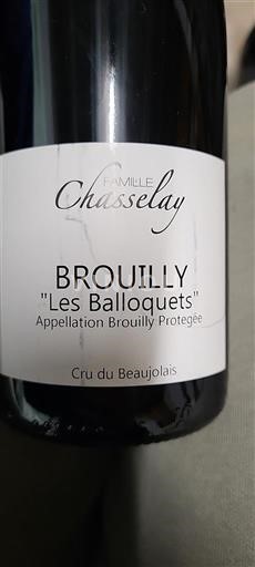 Beaujolais Brouilly Famille Chasselay Les Balloquets 2019