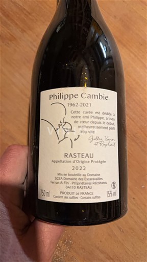 Vallée du Rhône Rasteau Domaine S Escaravailles Philippe Cambie 2022
