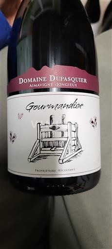 Vin Rouge sec Gourmandise Domaine Pasquier 2020 France Savoie et Bugey Jongieux AOC