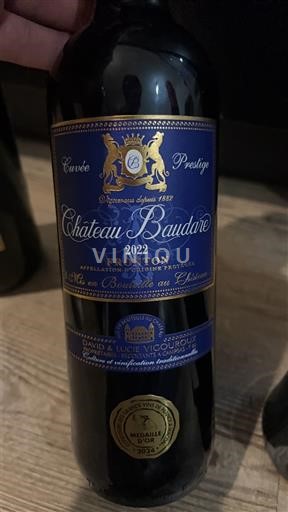 Wines Rouge sec Prestige Château Baudaire 2022 France South West Fronton AOC