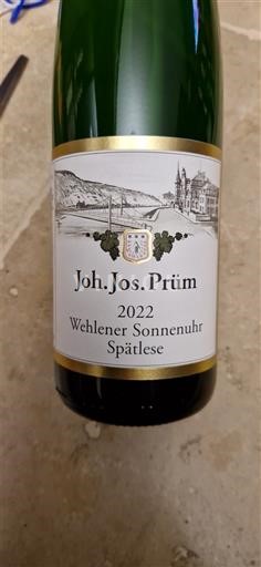 Moselle Mosel Joh. Jos. Prüm Wehlener Sonnenuhr Spätlese 2022
