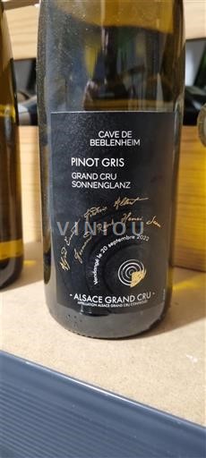 Alzacija Pinot sivi Grand Cru Cave de Beblenheim Sonnenglanz 2022